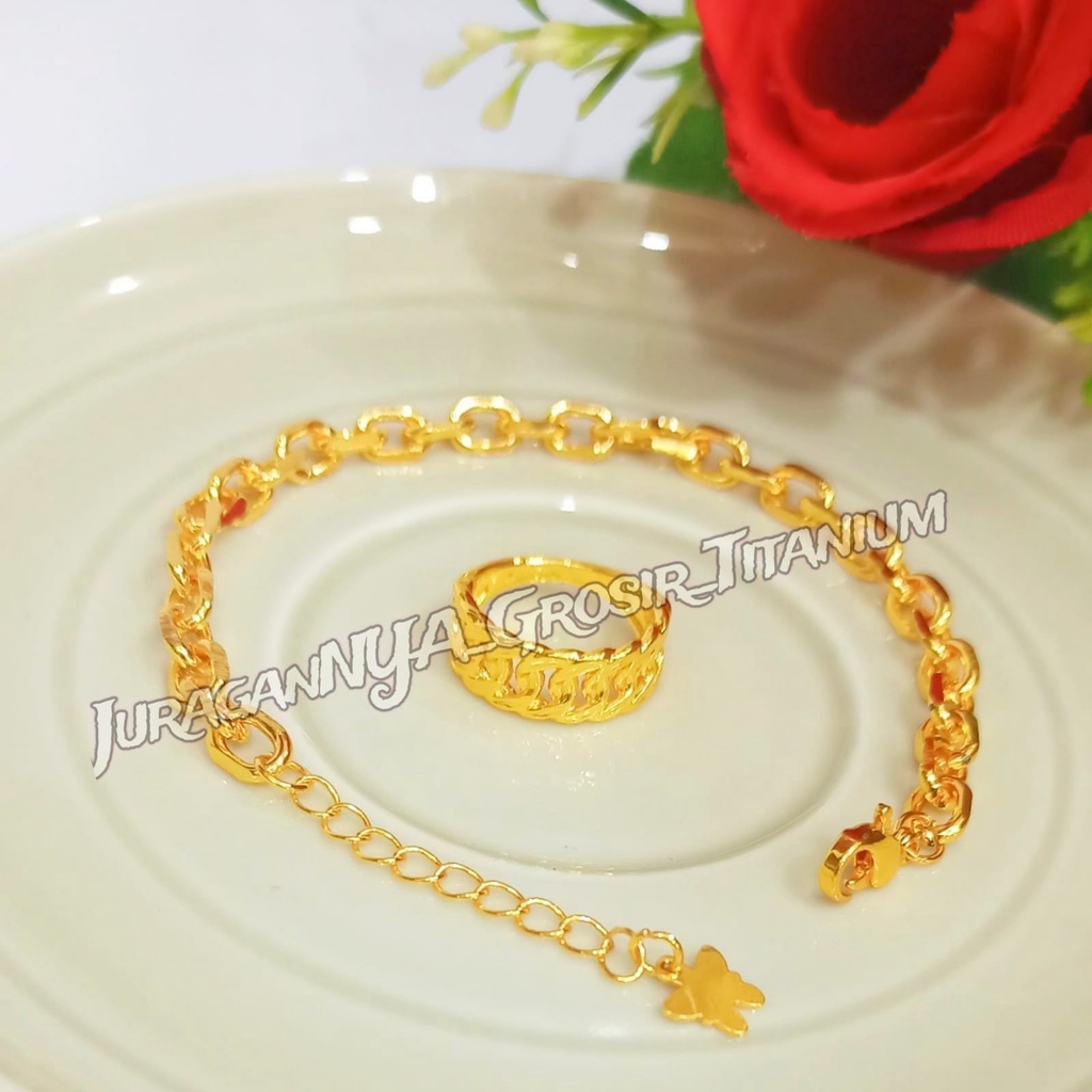 TITANIUM GELANG+CINCIN LOGAM HONGKONG MODEL NORI MEDAN TIDAK KARAT&amp;TIDAK LUNTUR