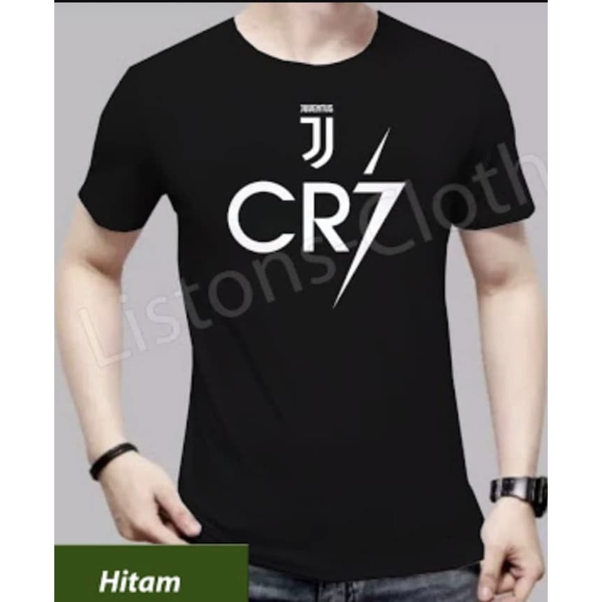 Kaos Baju Combed 30S Distro JJ Logo Kecil Juve Juventus CR 7 Ronaldo