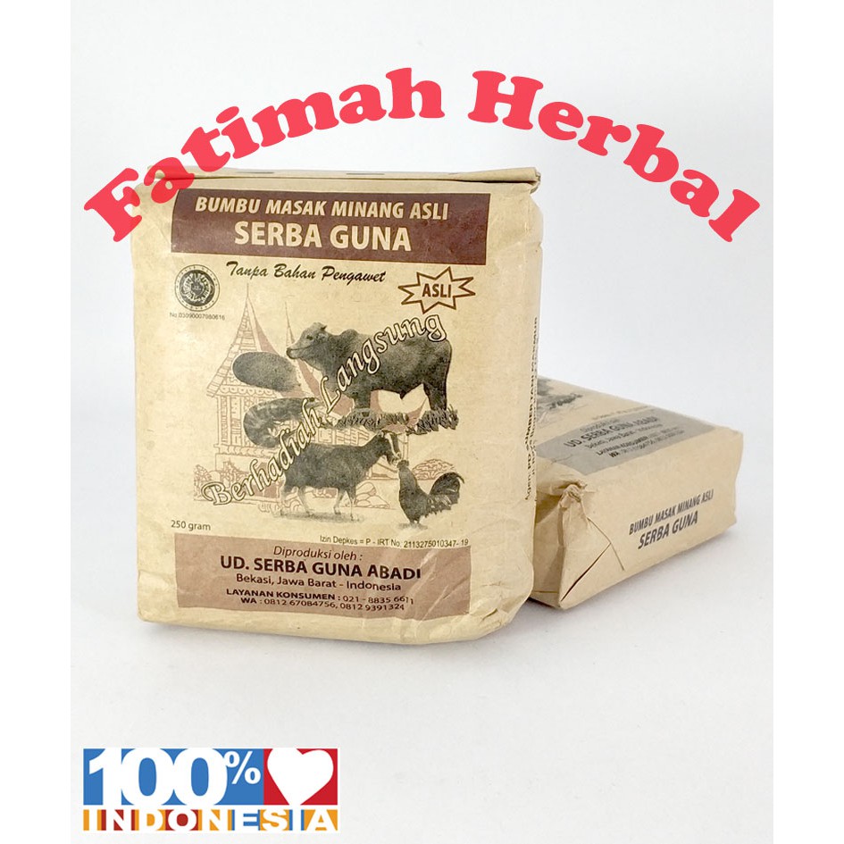 

Bumbu Masak Minang Asli Serbaguna - Tanpa Pengawet - 250 gram