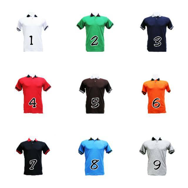 YB POLO SHIRT KAOS KERAH WARNA KOMBINASI BAJU PRIA COWOK KAUS CASUAL POLOS TANGAN LENGAN PENDEK