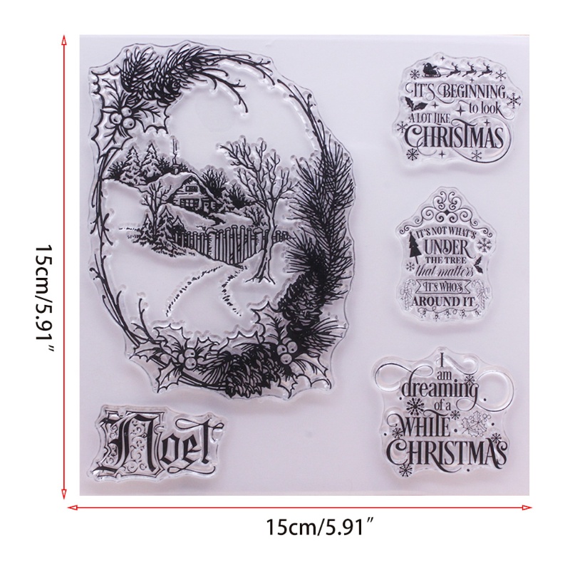 Stempel Segel Bahan Silikon Desain Rumah Natal Untuk Dekorasi Album Foto