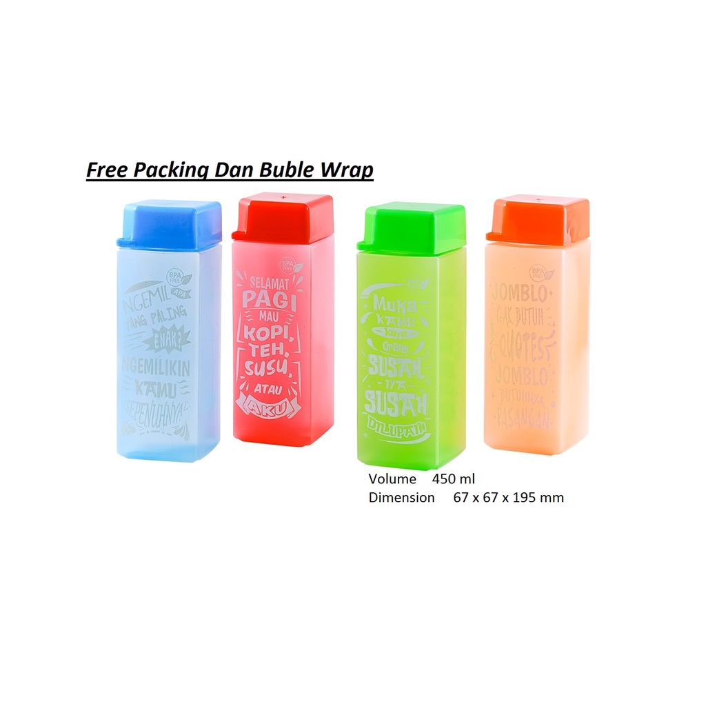 My Bottle Botol Air Minum Kotak kecil 350ml / 450ml Kado Souvenir Ultah Botol Murah Serbaguna