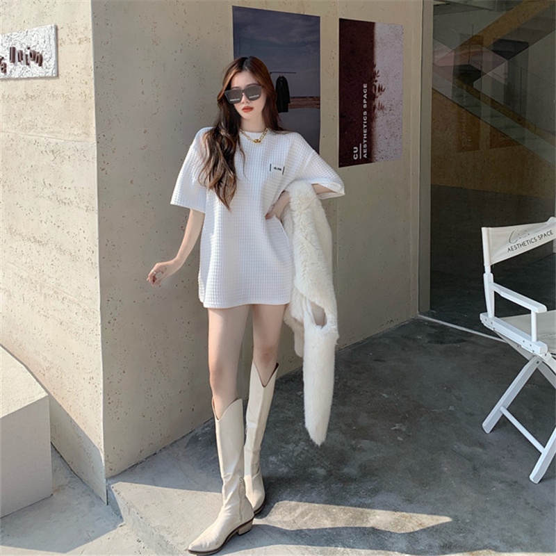 XIAOZHAINV Korean Style Kaos Lengan Pendek Wanita