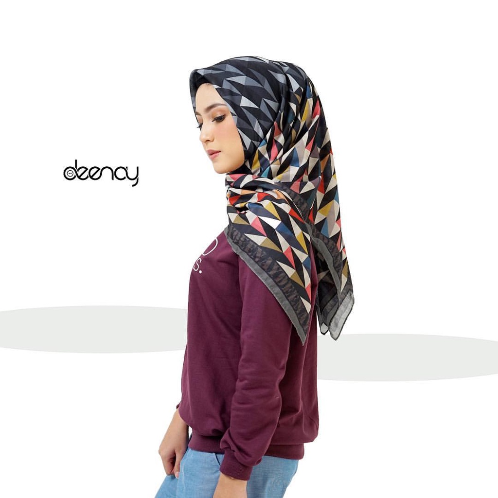 Kerudung Deenay Bluma Ori / Jilbab Segi Empat Voal Motif Hijab Printing Ultrafine lama