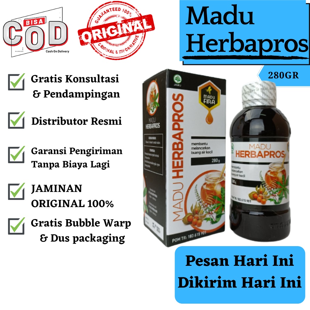 Madu Herbapros Obat Turun Berok Herba Pros Herbal Alami Prostat Melancarkan Buang Air Kecil Ampuh