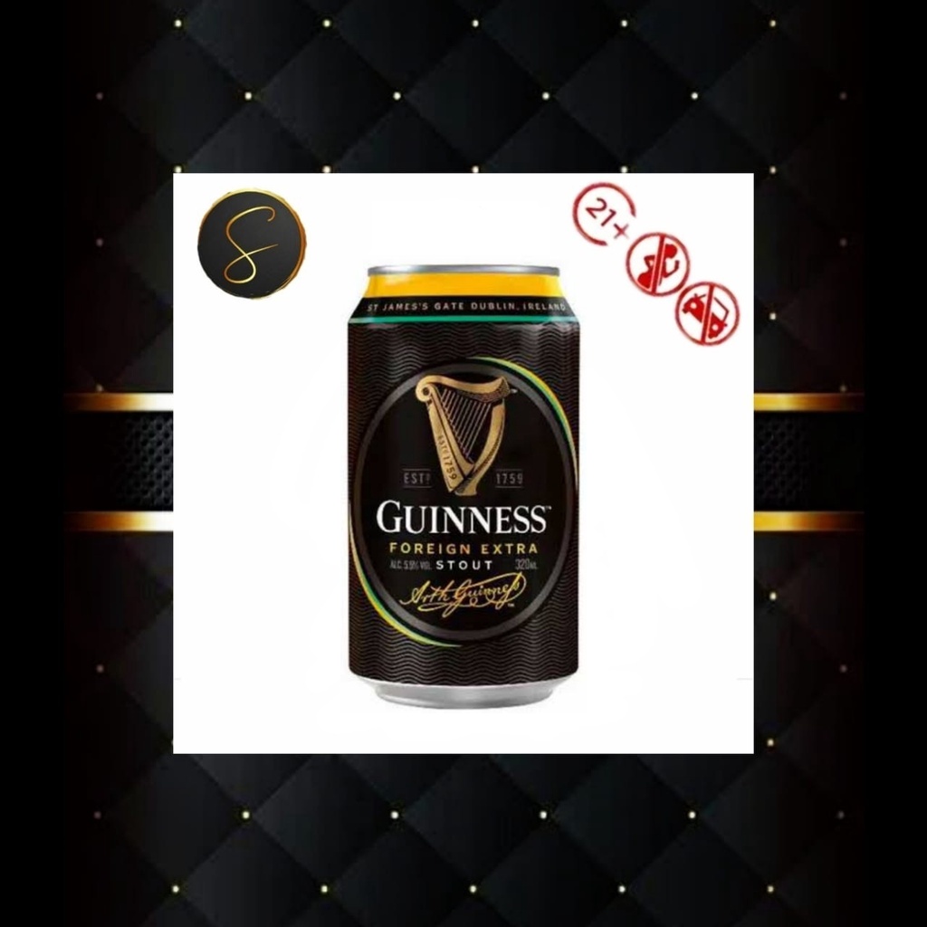 GUINNESS STOUT 320 ML CAN KALENG KECIL