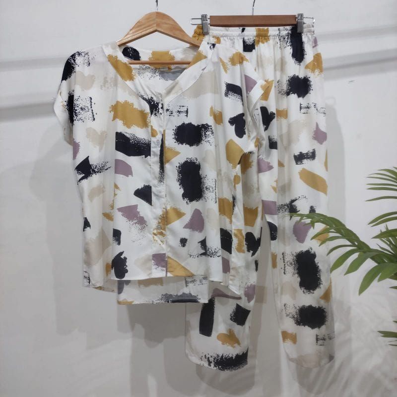 PIYAMA KANCING BUSUI | PIYAMA RAYON  V-NECK | PIYAMA BUSUI | BAJU TIDUR MURAH-KCPD Q