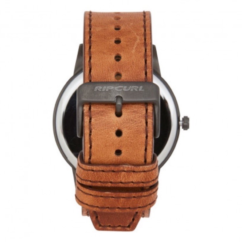 Jam tangan Ripcurl vision gun metal leather  brown