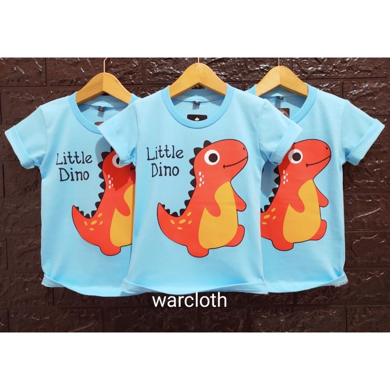 BAJU KAOS ANAK DISTRO BANDUNG PREMIUM LITTLE DINO Orange Biru Baby