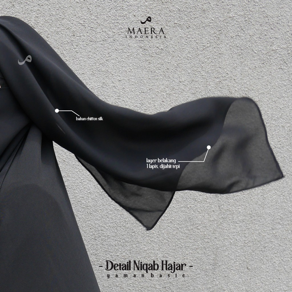 Cadar Niqab Yaman Bandana Basic 2 layer Sifon Silk Premium By Maera