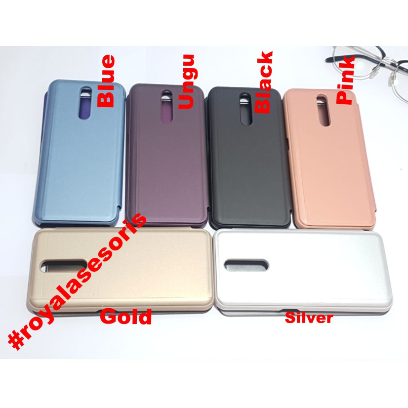 Flip Case Oppo F11 Clear View Standing Mirror Cover