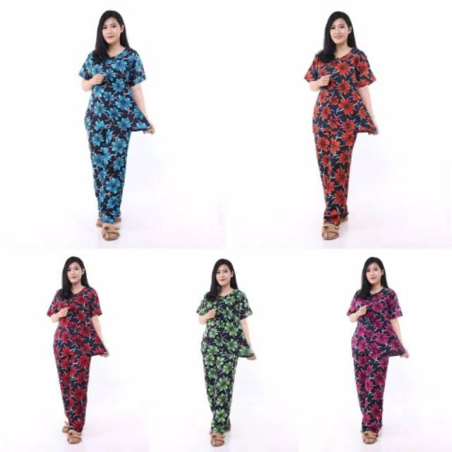 150 RB DAPAT 4 PCS SETELAN BATIK CELANA PANJANG BAJU TUDUR NYAMAN BAJU HAMIL BUSUI WANITA DASTER MURAH BATIK PEKALONGAN