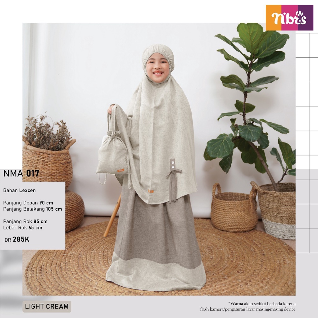 Nibras Mukena NM 17 NMA 17 Bahan Lexcen Mukena Couple Ibu dan Anak by NBRS