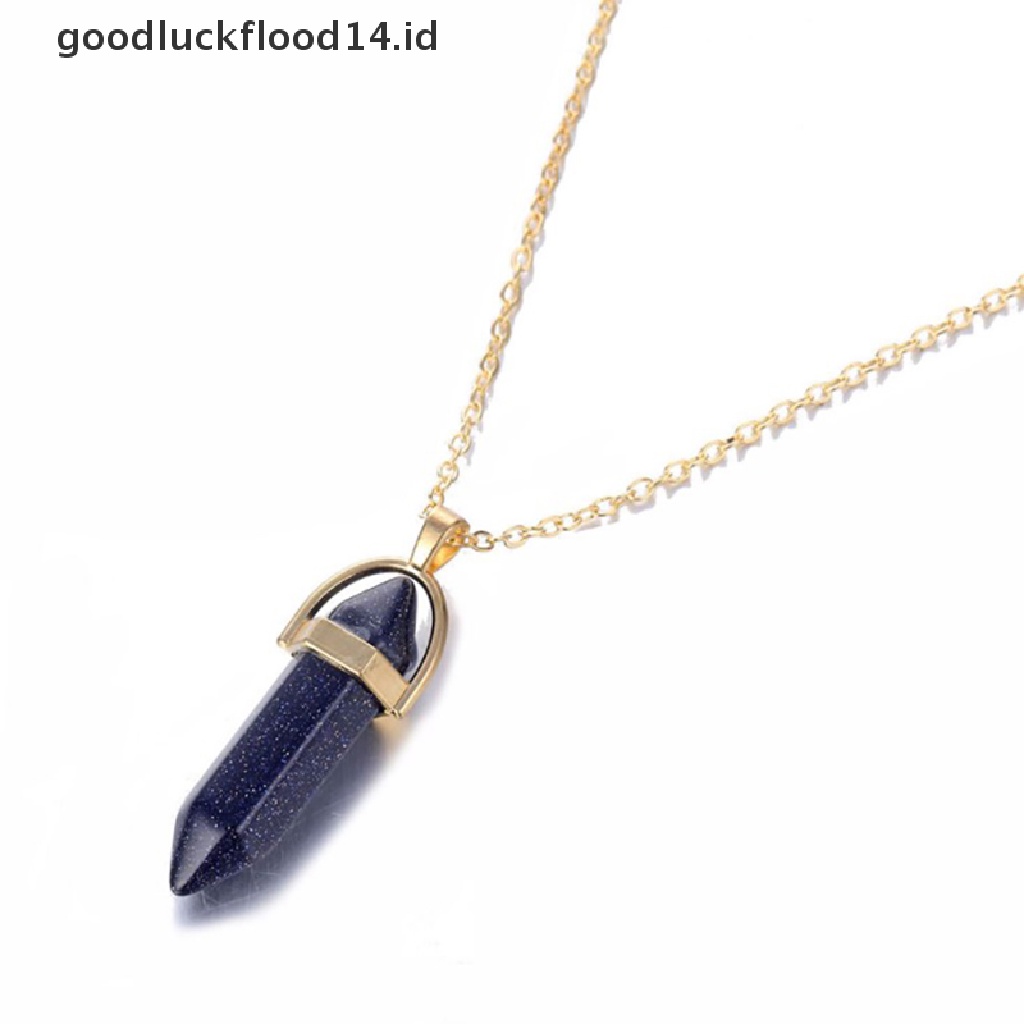 [OOID] 1pcs Natural Crystal Stone Collarbone Necklace Stone Volcanic Rock Pendant ID