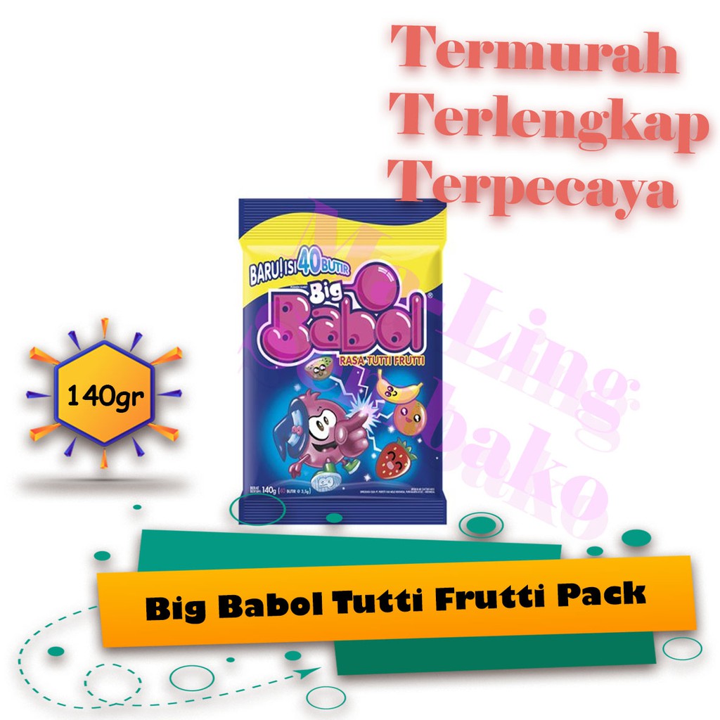 

BIG BABOL CANDY PERMEN BUBBLE GUM TUTTI FRUTTI, Permen, Permen Karet, Makanan, Cemilan