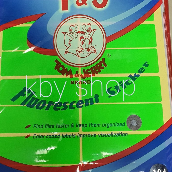 

LABEL TOM JERRY 104 HIJAU NEON GREEN STICKER STIKER