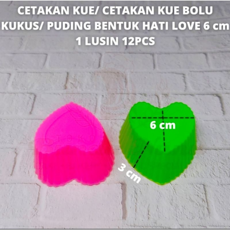 12 Pcs Citakan Agar Hati Rege/Citakan Puding/Cetakan Jeli