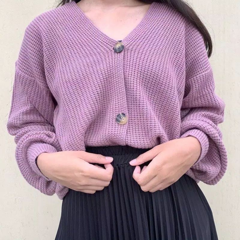 Cardigan Crope Olivia outher cardie / cardigan wanita - vina cardigan rajut-5