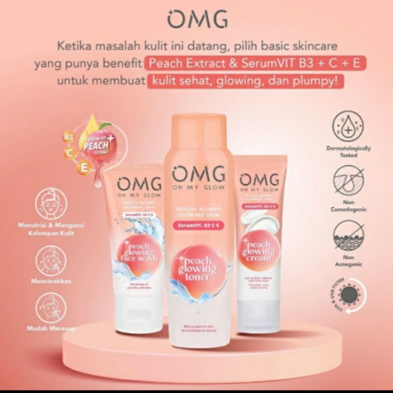 OMGOh My Glow Paket Lengkap Skincare Peach Glowing | Face care skincare Oh My Glow