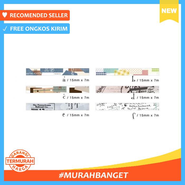 

Retro Masking Washi Tape Selotip Solasi Motif Lucu - Pengikat & Perekat - Selotip & Double Tape