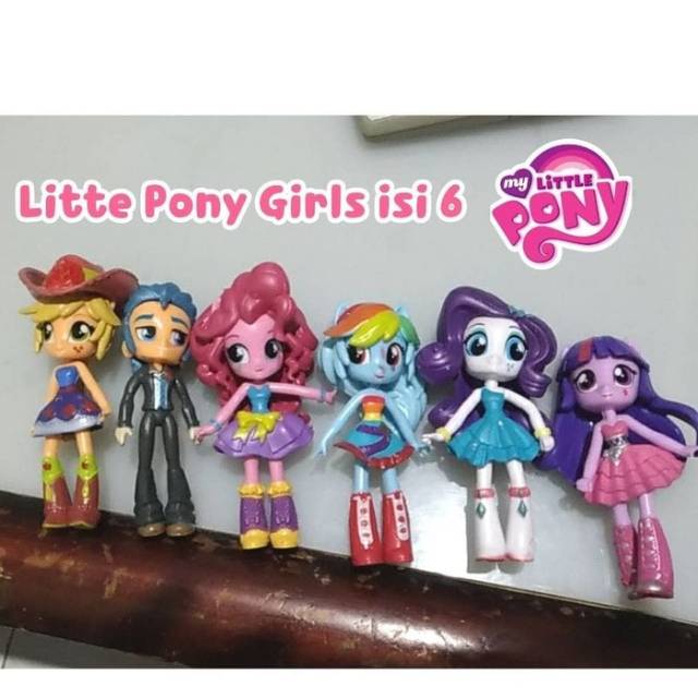 Isi 6 pc MY LITTLE PONY EQUESTRIA GIRLS MAINAN ACTION FIGURE BONEKA MINIATUR