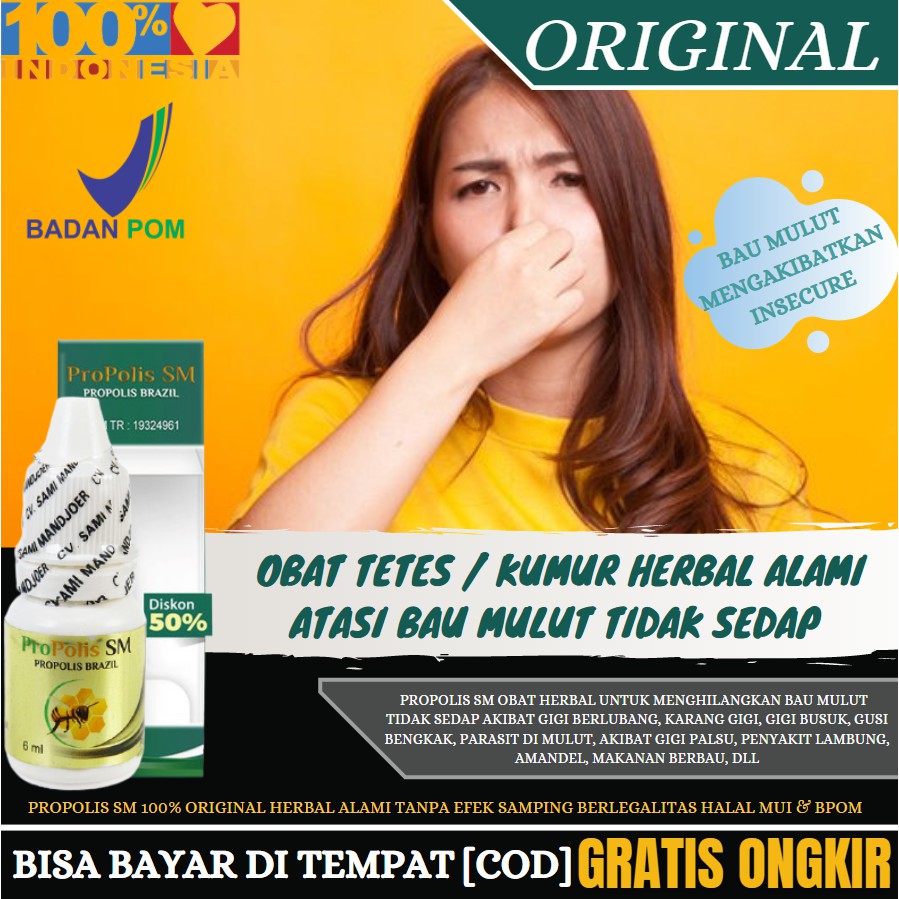 Obat Bau Mulut Menyengat Akibat Plak Karang Gigi, Obat Penyegar Napas Secara Lama, Propolis SM Alami