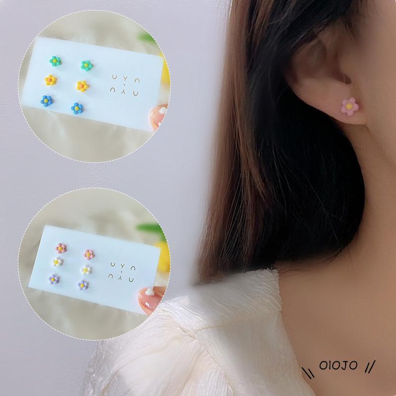 Anting Desain Kartun Bunga Kecil Model Simple Untuk Pelajar Perempuan ol2