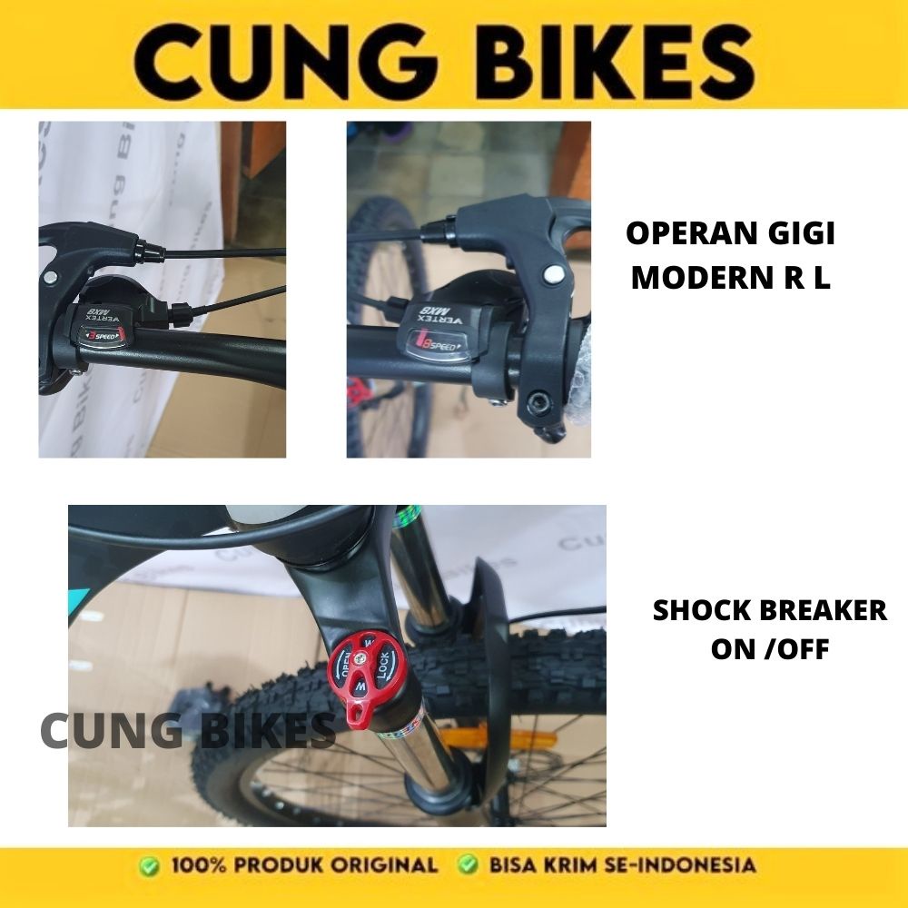 SEPEDA GUNUNG MTB 27,5 &quot; AVIATOR TYPE 2692 XT-VT-FL 24 SPEED VELG TINGGI DAN DOUBLE DISC BRAKE