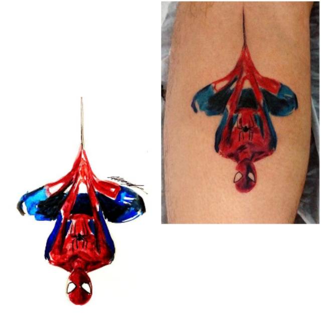 Tato Temporer Spiderman Stiker Tato Minimalis - SPIDER