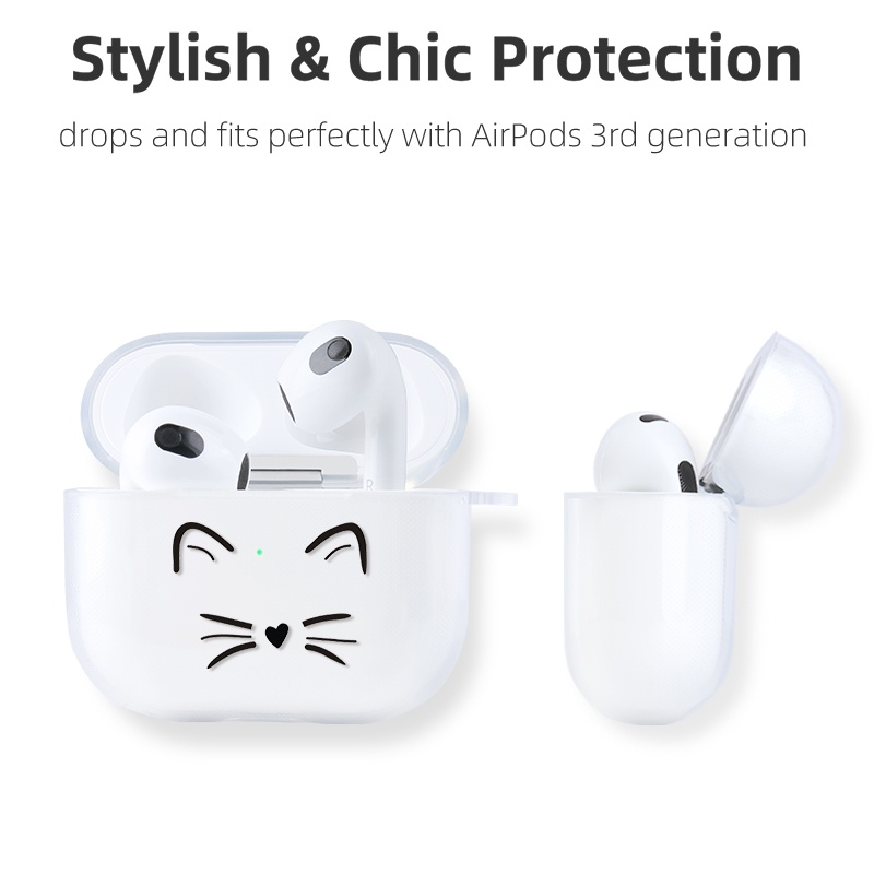 Case Cover Earphone Desain Hewan Milktea Untuk AirPods 3