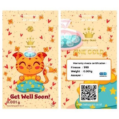 Emas Logam mulia 24 Karat Gift Series Babygold 0.001 0.002 0.005 gram Souvenir Hadiah Wedding Pernikahan Bandung Dealer Emas Mini-BG GWS Cat