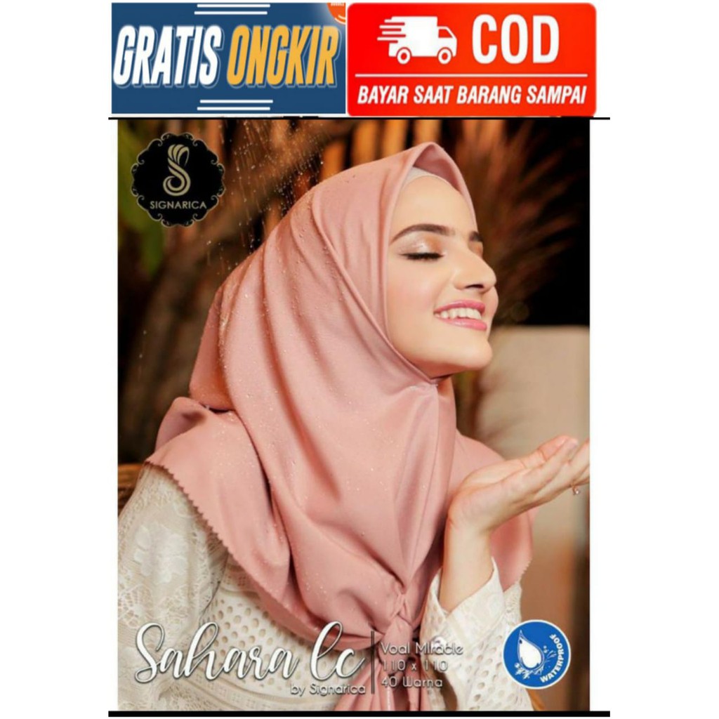 JILBAB SEGI EMPAT VOAL MIRACLE WATER PROOF LASER CUT ORI SIGNARICA