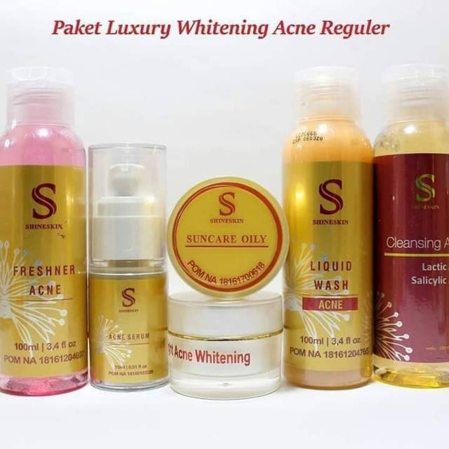 Shineskin paket whitening acne / paket acne radang
