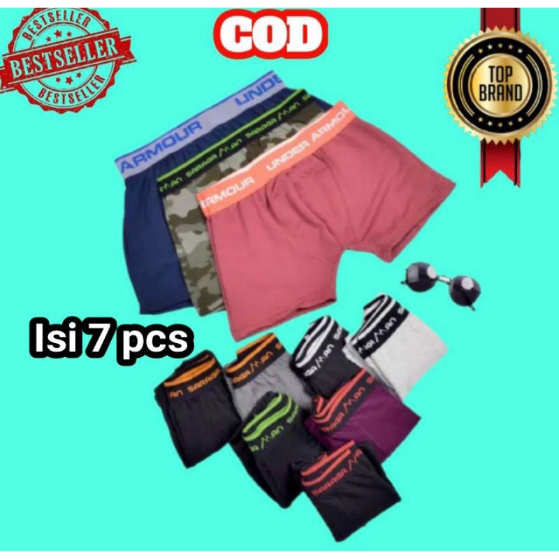 Celana dalam pria boxer 7 pcs random premium