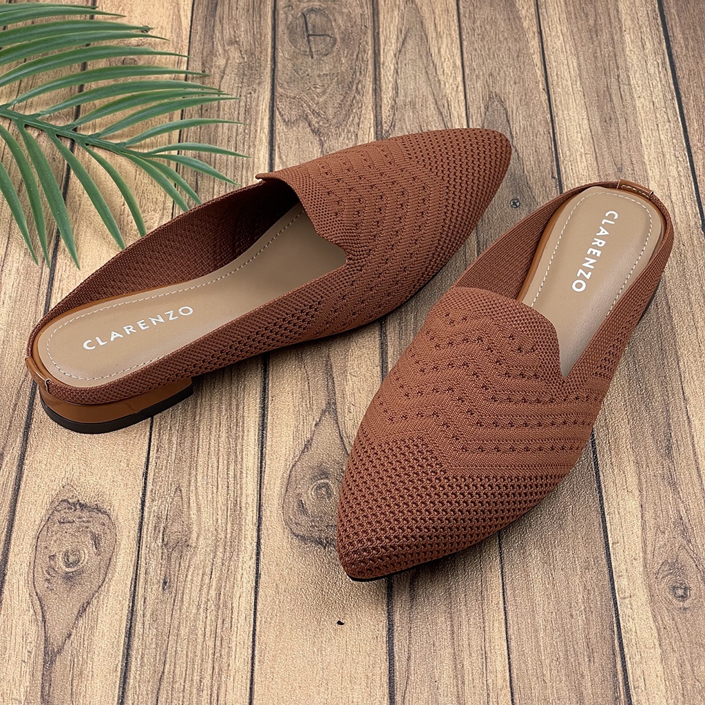 Sandal Mules Rajut Hak 2cm  RD04 ~ CLARENZO