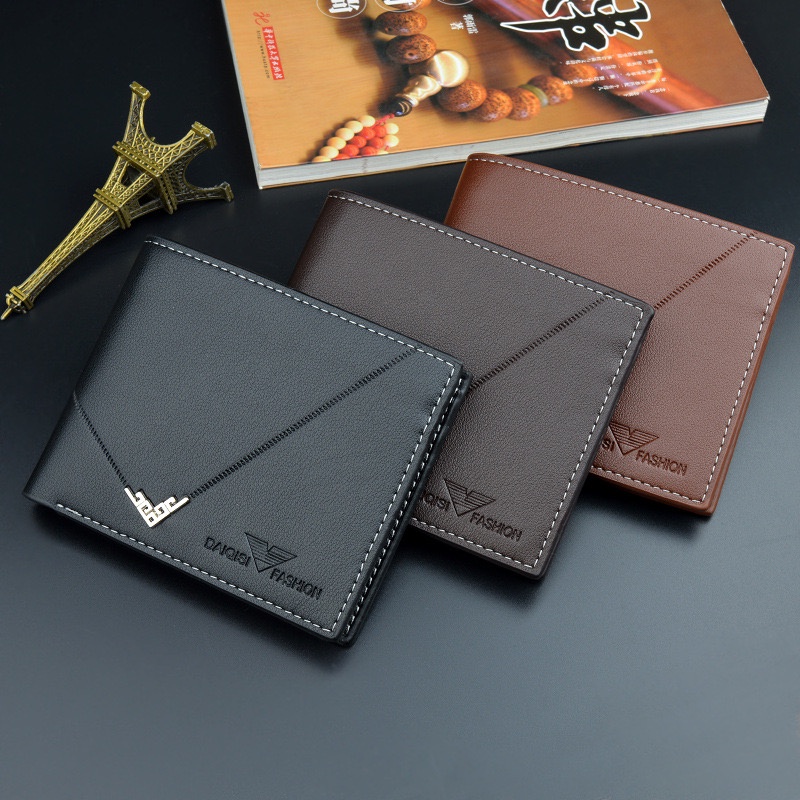 ORIGINAL DAIQISI DOMPET UANG LIPAT PRIA TEBAL KULIT SINTETIS PREMIUM 1688-1