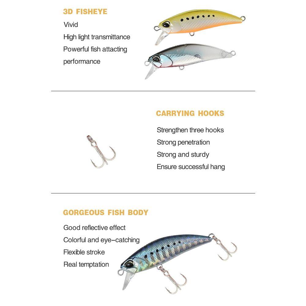 Umpan Ikan Kecil Tenggelam TOP 48mm/4.8g Crankbaits Tackle Minnow Lures