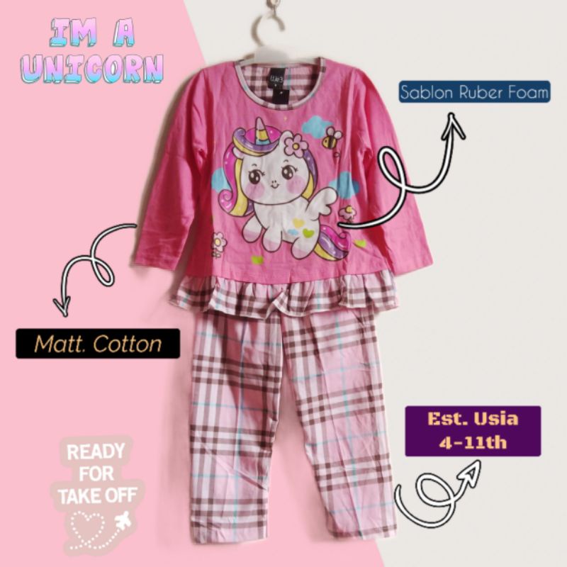 BAJU TIDUR ANAK 4-11TH/PIYAMA ANAK PEREMPUAN/SETELAN ANAK PEREMPUAN/SETELAN V3/WE3/BABYDOOL ANAK