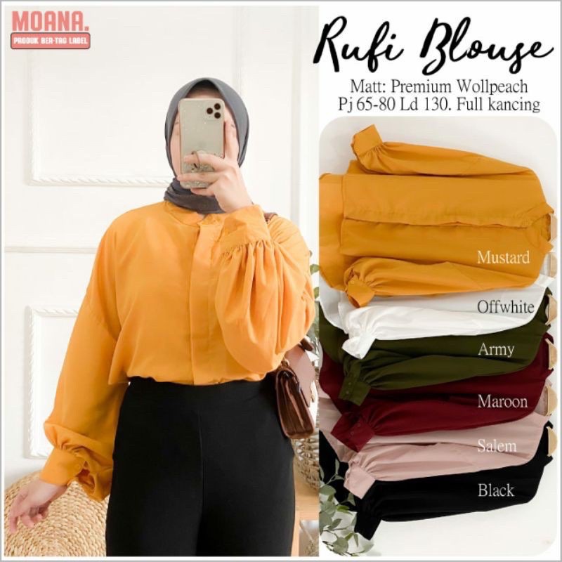 Grosir Blouse Hijab Murah Viore / RUFI BLOUSE BALON POLOS