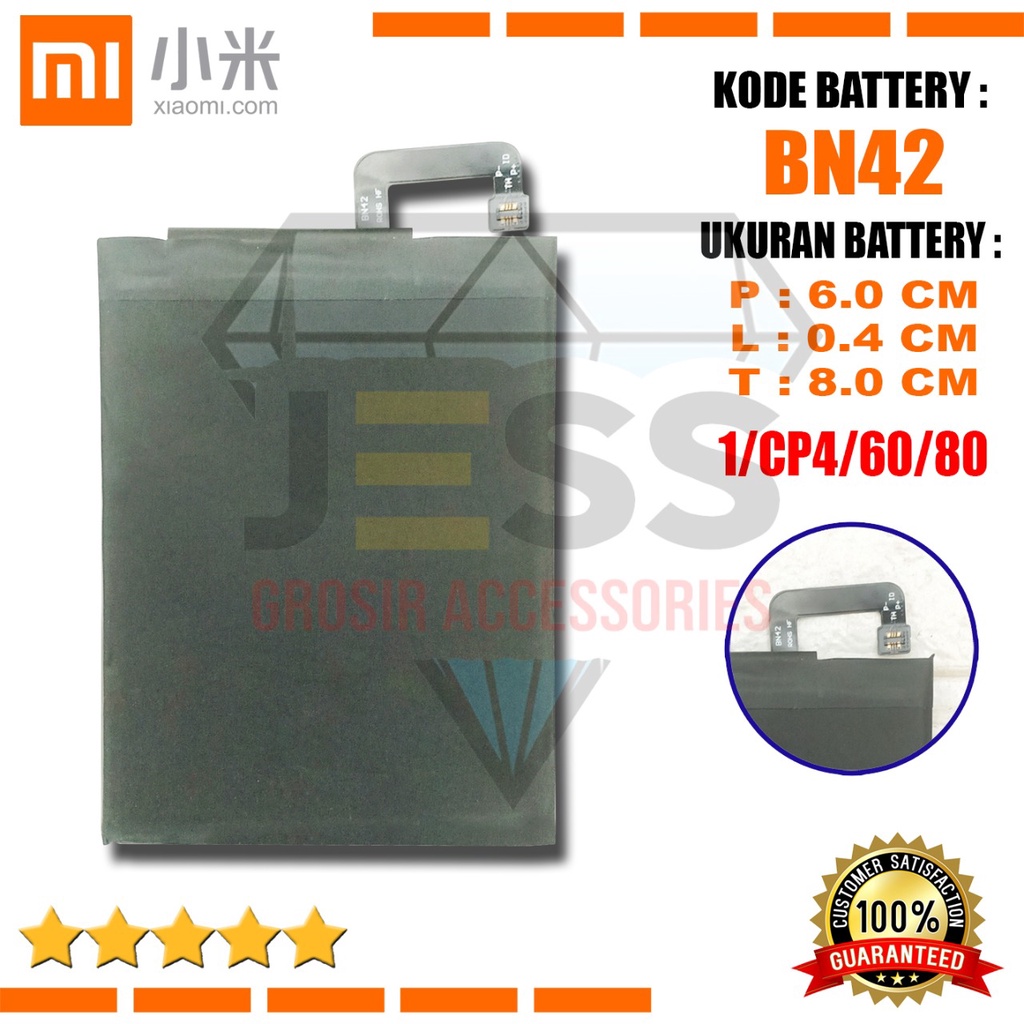 Baterai Battery Original Xiaomi BN42 &amp; BN-42 For Tipe Redmi 4 - Hongmi 4 - 2016090