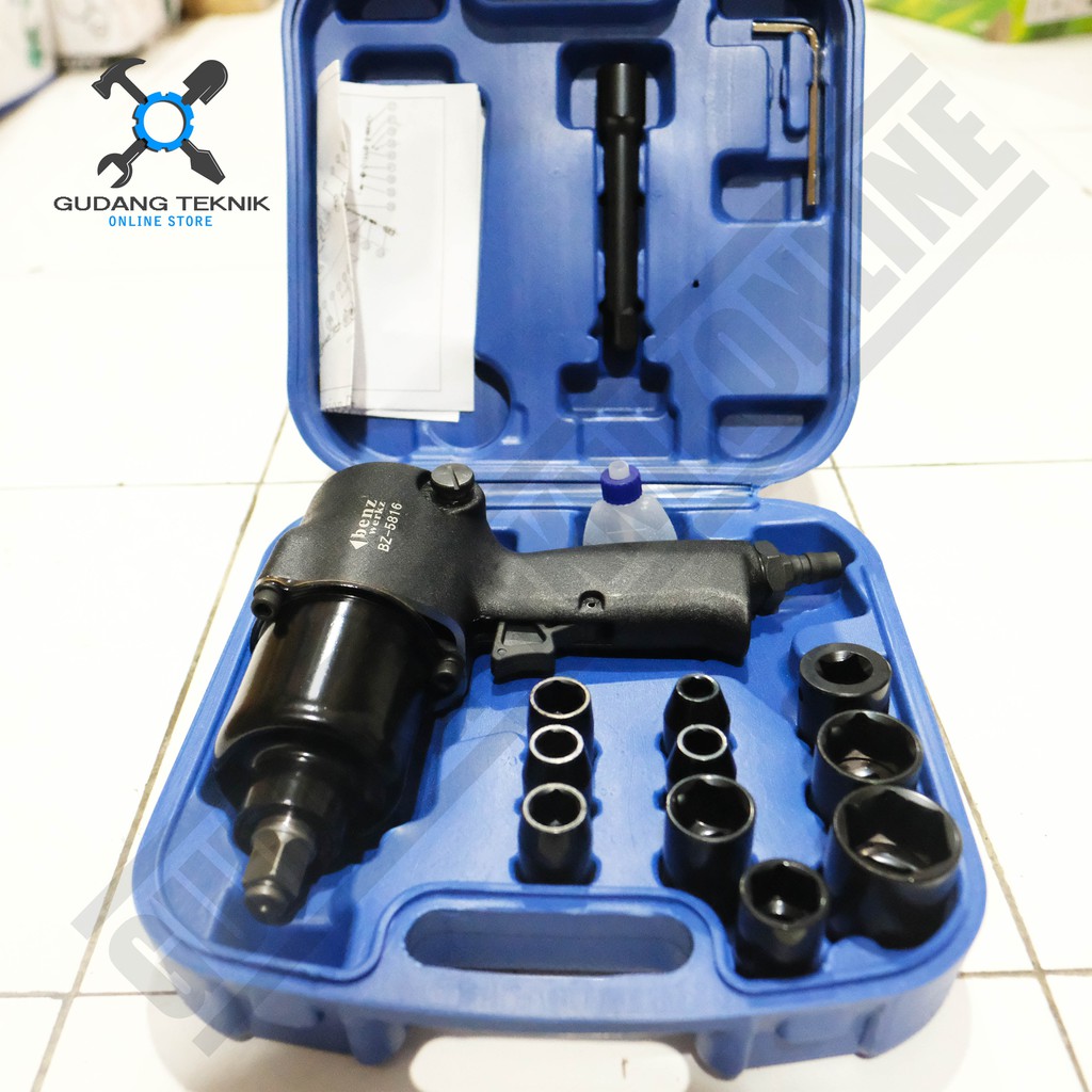 BENZ BZ-5816 / Air Impact Wrench KIT 1/2 Inch Twin Hammer 0.5inch Mesin Buka Baut Angin Kompresor