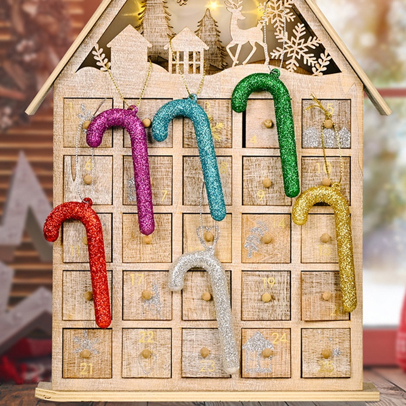 6Pcs Fancy Christmas Candy Lollipop Cane For Xmas Tree Decorations / New year Hanging ornaments For Home