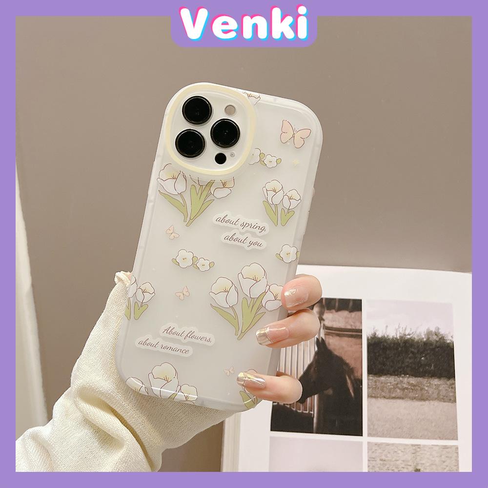 iPhone Case Silicone Soft Case Clear Case Thickened Airbag Shockproof Camera Full Coverage Protection Green Flower For iPhone 13 Pro Max iPhone 12 Pro Max iPhone 11 iPhone7 Plus