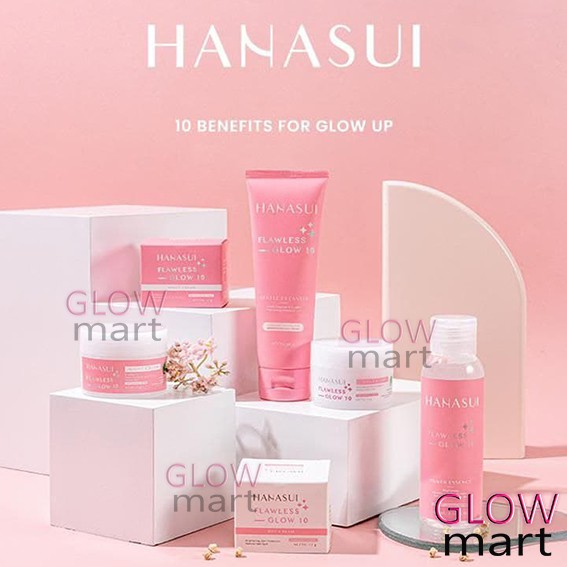 GlowMart ❤ Paket HANASUI Flawless Glow 10 Skincare isi 4 Produk | paket kecantikan glowing BPOM
