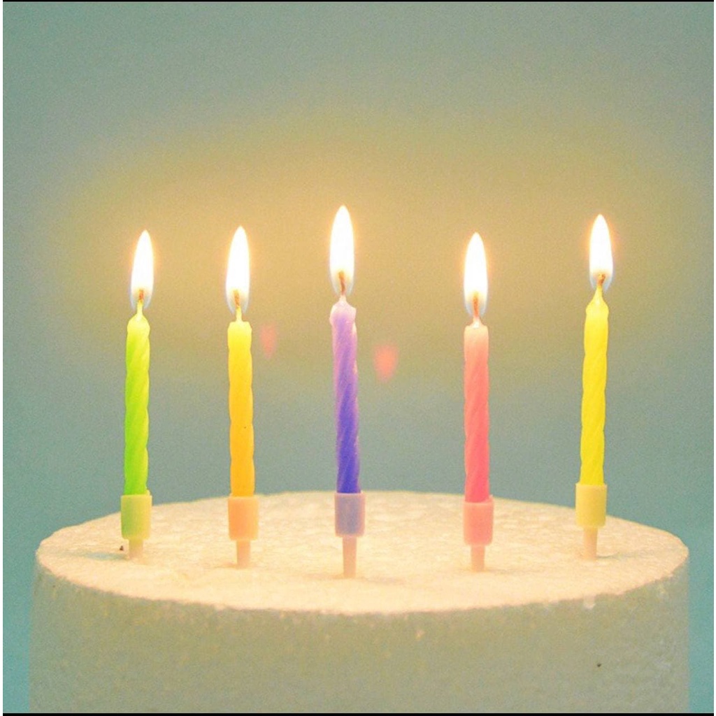 Lilin Ulang Tahun Ultah 10pcs Lilin Ulir Metalik Birthday Party Candle