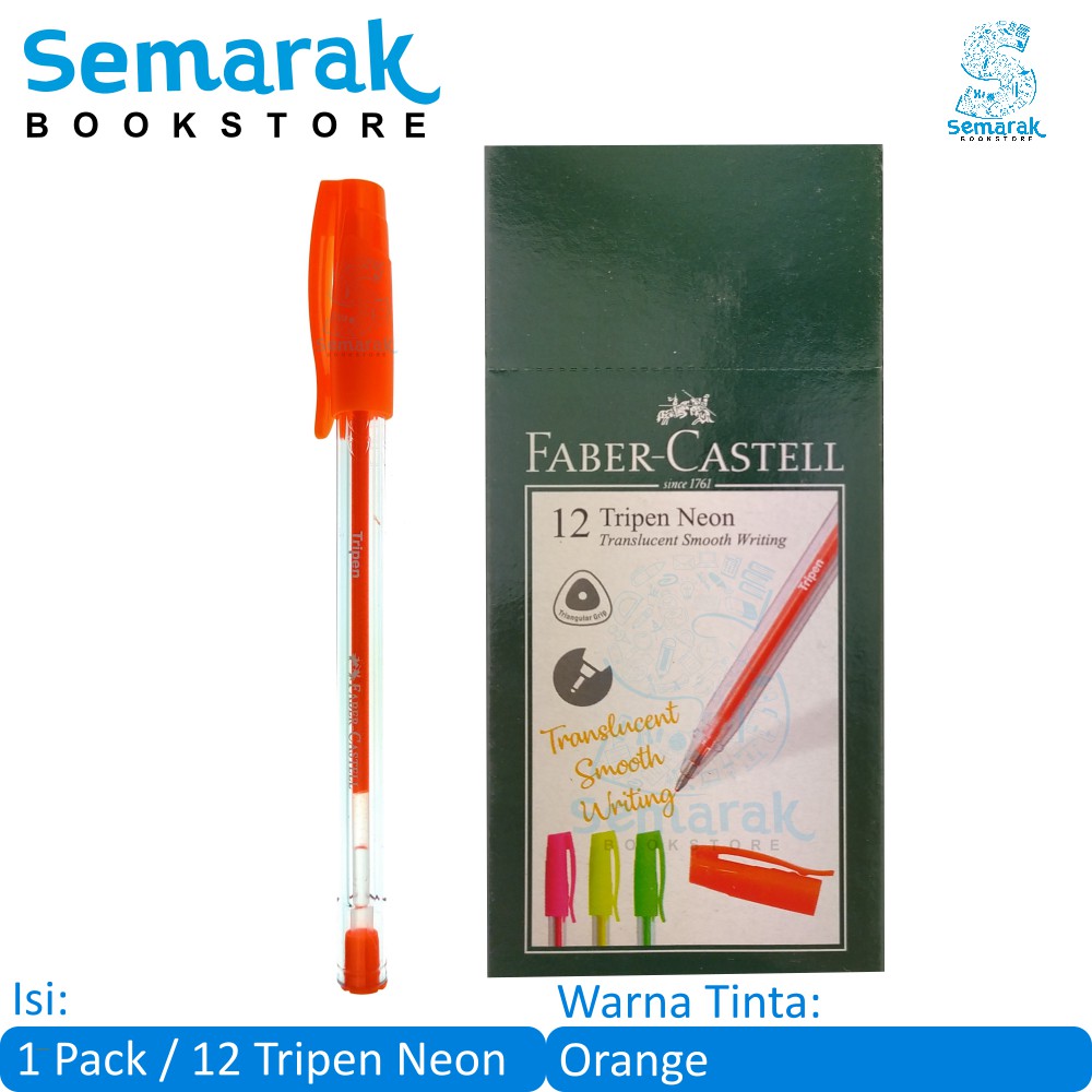 

Faber Castell Tripen Neon Pulpen Warna Neon - Orange [1 Pack / 12 Pcs]
