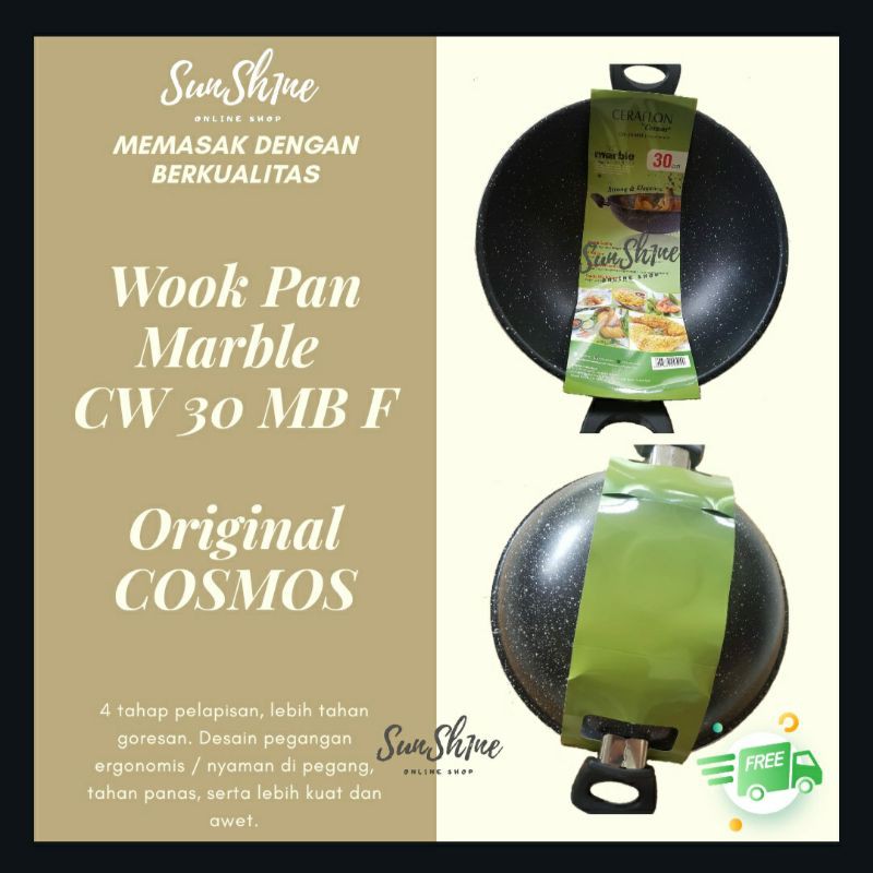 Wook Pan Cosmos Marble 30cm CW 30 MB F / Wajan / Kuali / Penggorengan.