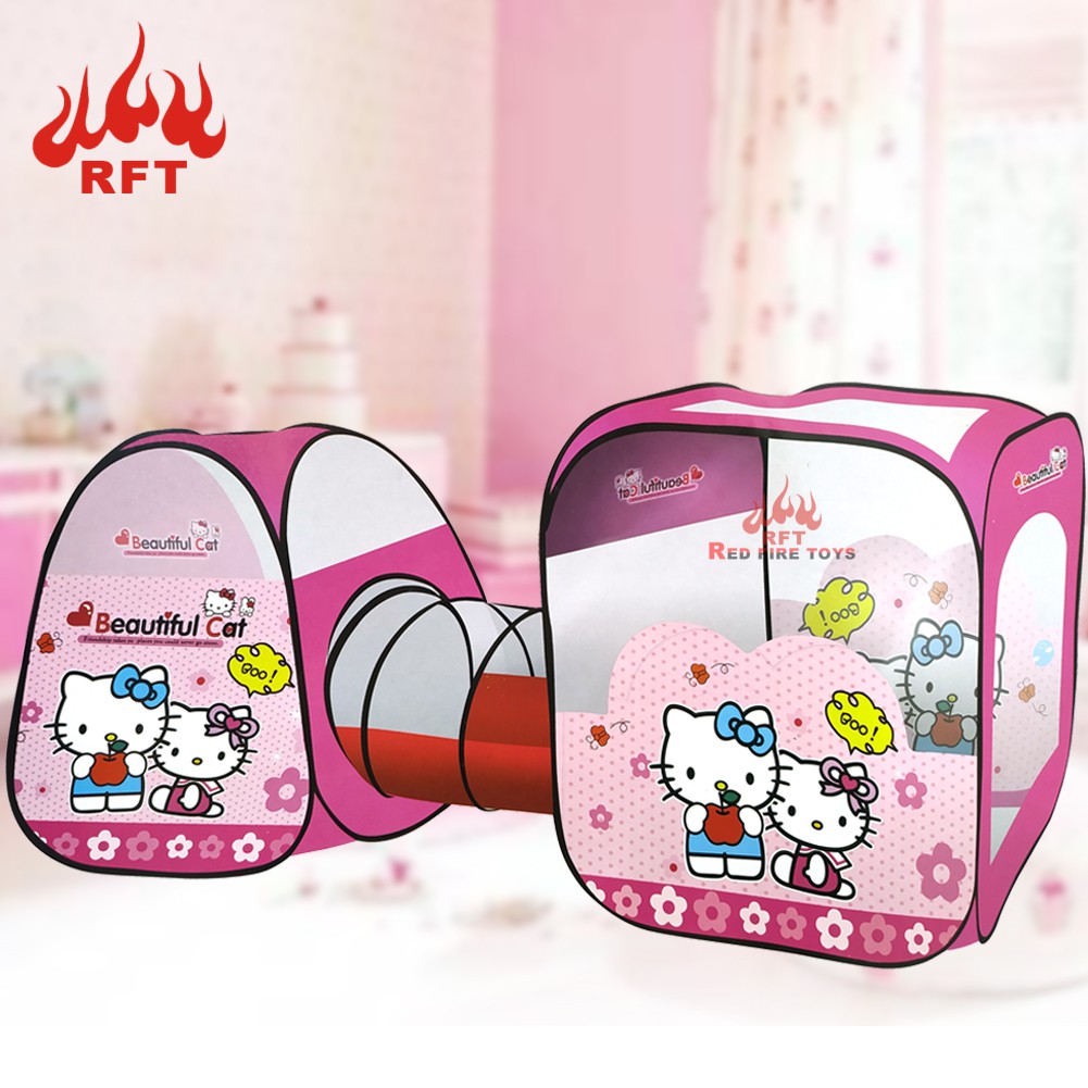MAINAN ANAK TENDA TEROWONGAN KARAKTER FROZEN DAN HELLO KITTY OUTDOOR & INDOOR WATERPROOF SG7015