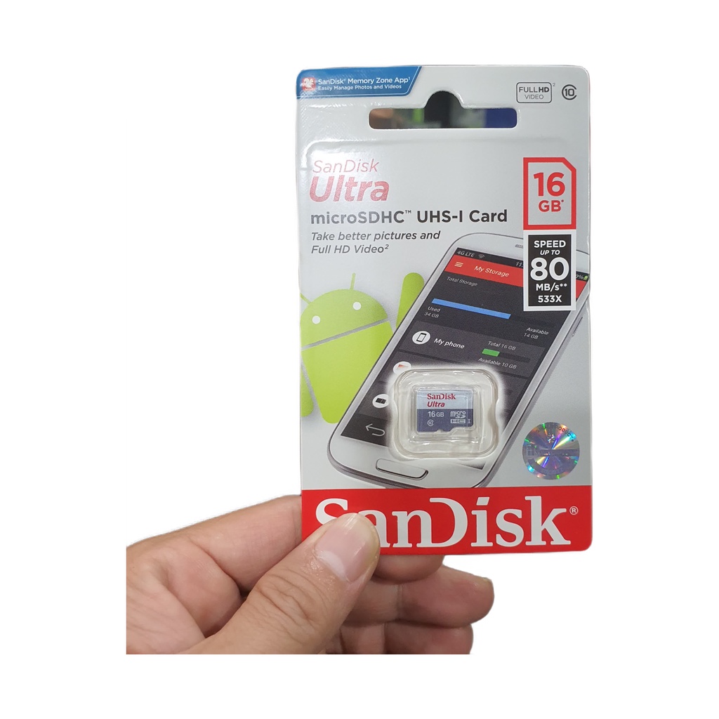 Memory Card/Micro Sd/Sd Card Sandisk Ultra Full HD Video Class 10 Original