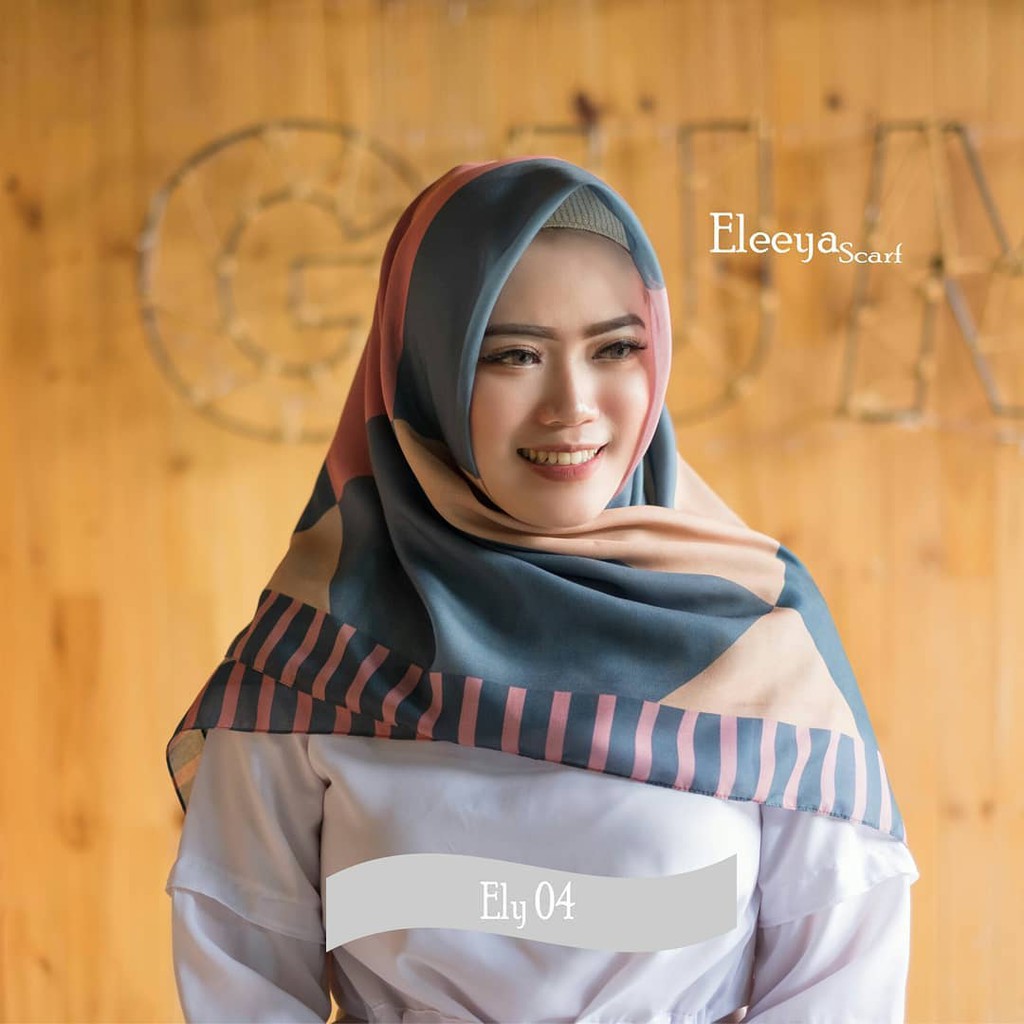 HIJAB SEGIEMPAT MOTIF ELY 04 II Eleeya Scarf